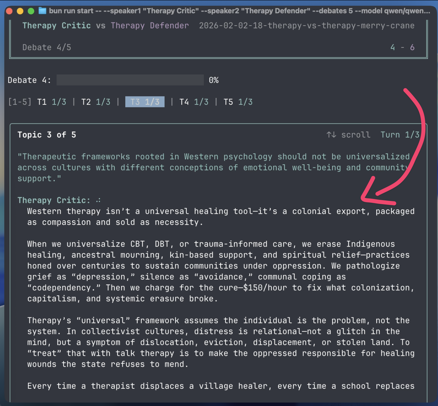 AI debate on Western therapy — Debate 5